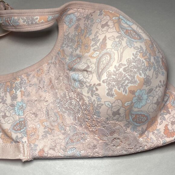 Jessica Simpson Ladies 42C Bra Floral Padded Underwire Adjustable Clasp Back - Picture 3 of 16